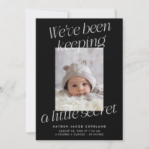 Faire-part Un Petit Secret Photo Moderne de Naissance