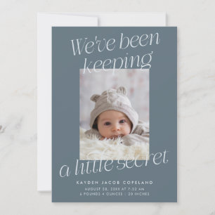 Faire-part Une petite annonce de naissance moderne ardoise bl