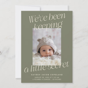 Faire-part Une petite annonce de naissance photo moderne vert
