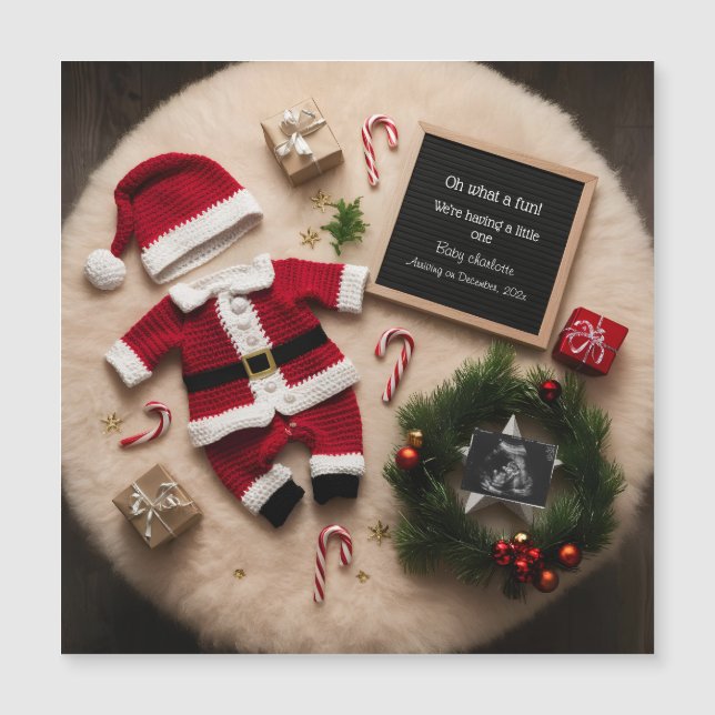 Faire-part unique de grossesse de Noël (Devant)