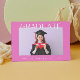 Faire-part université moderne hot rose