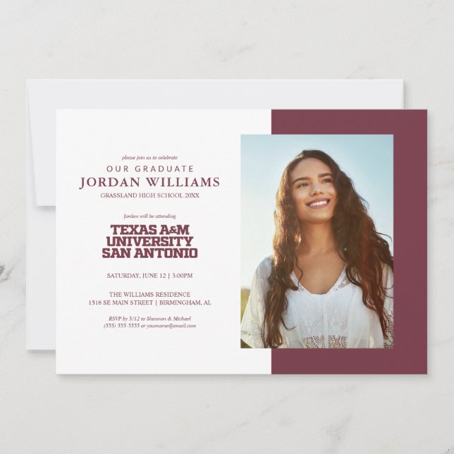 Faire-part Université Texas A&M-San Antonio (Devant)