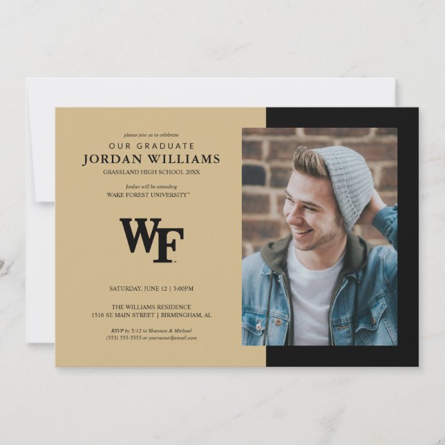 Faire-part Université Wake Forest | WF (Devant)