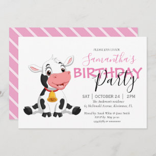Faire-part vache fête d'anniversaire