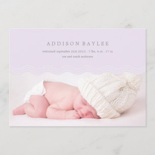 FAIRE-PART VAGUES DE LILAS ANNONCE DE NAISSANCE