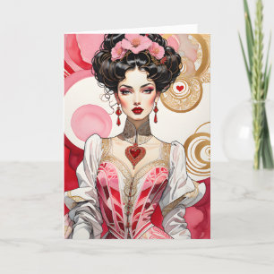 Faire-part Valentine Heart Collar Lady