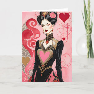 Faire-part Valentine Robe de Coeur Rose Dame