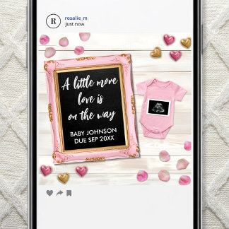 Faire-part Valentine Ultrasound Photo Social Media