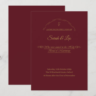 Faire-part VerAlion | Mariage Formel Bourgogne et Or