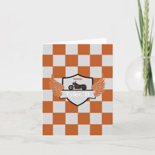 Faire-part Vérificateur orange et gris, bébé moto