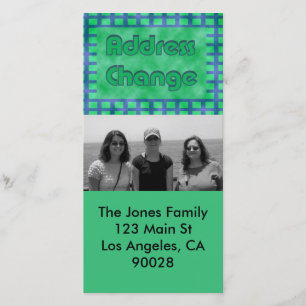 Faire-part vert-bleu nous nous sommes déplacés