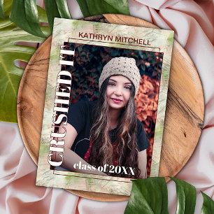 Faire-part Vert rose vif - Graduation Abstraite