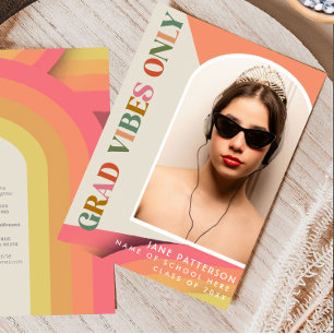 Faire-part vibes grises rétro