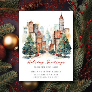 Faire-part Vie urbaine Noël en ville Nouvelle adresse