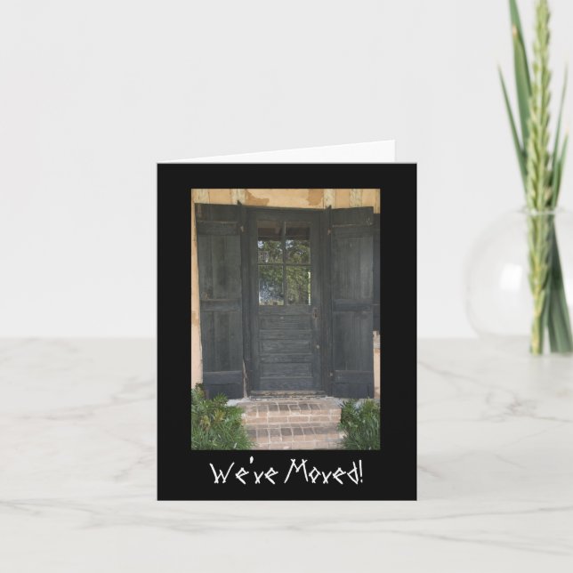 Faire-part Vieux Porte En Bois Changement D'Adresse Faire-par (Devant)