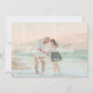 Faire-part vintage/ancien effet photo couple anniversaire