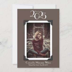 Faire-part vintage de diplôme photo Brown