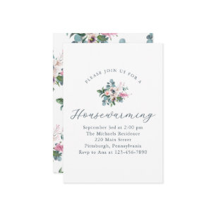 Faire-part Vintage Floral New Home House