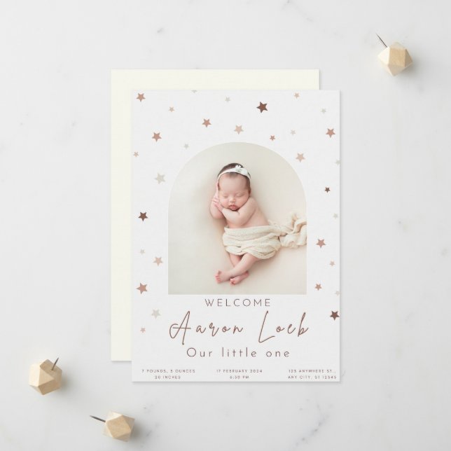 Faire-part Voici Notre Petit Miracle : [Nom Du Bébé] (Devant/Arrière en situation)