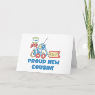 Faire-part Voiture Fière Nouveau Cousin C'est un garçon