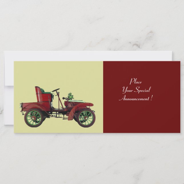 Faire-part VOITURE RETRO, RESTAURATION AUTOMATIQUE, noir (Devant)