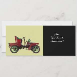 Faire-part VOITURE RETRO, RESTAURATION AUTOMATIQUE, noir