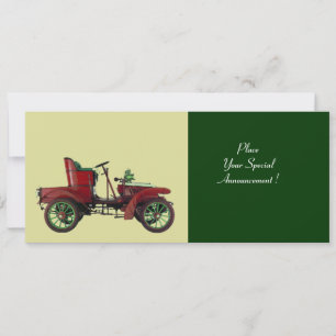 Faire-part VOITURE RETRO, RESTAURATION AUTOMATIQUE, vert