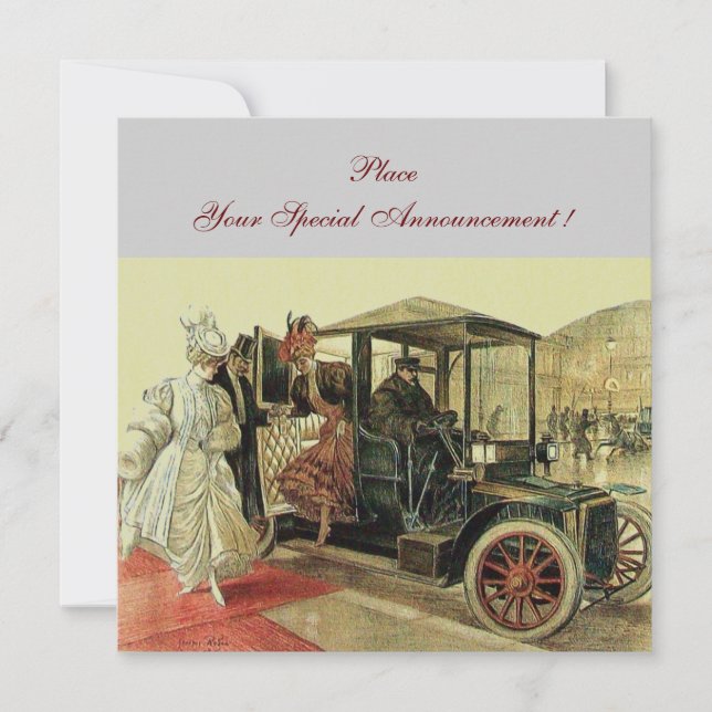 Faire-part VOITURES, AUTO RESTAURATION 2, gris rouge (Devant)