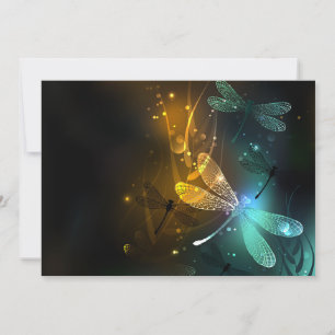 Faire-part Vol de libellule verte lumineuse