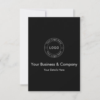 Faire-part Votre logo d'entreprise sur noir personnalisé