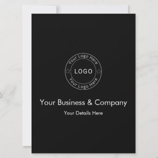 Faire-part Votre logo d'entreprise sur noir personnalisé