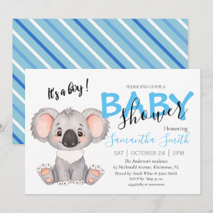 Faire-part Vous êtes invité à un Baby shower Koala
