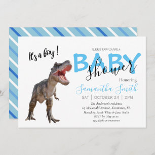 Faire-part Vous êtes Invité Baby shower Boy Dinosaur