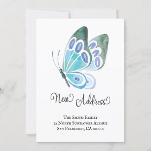 Faire-part Watercolor Button New Home Nouvelle adresse