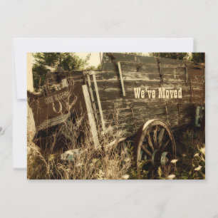 Faire-part Western Moving New Address Funny Rustic Wagon