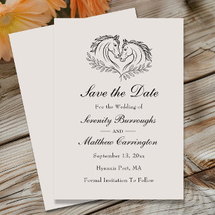 Faire-part Western Save the Date Horse Rustic Mariage
