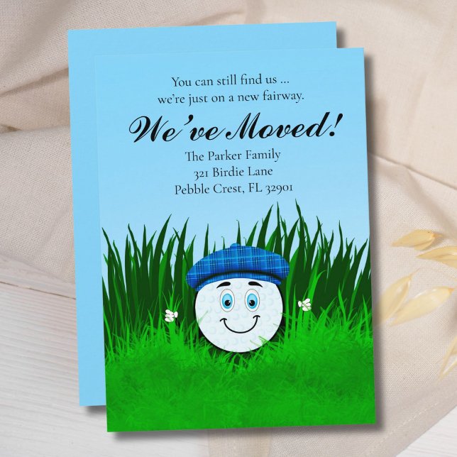Faire-part We've Moved Funny Golf Ball in Rough Personalized (Créateur téléchargé)