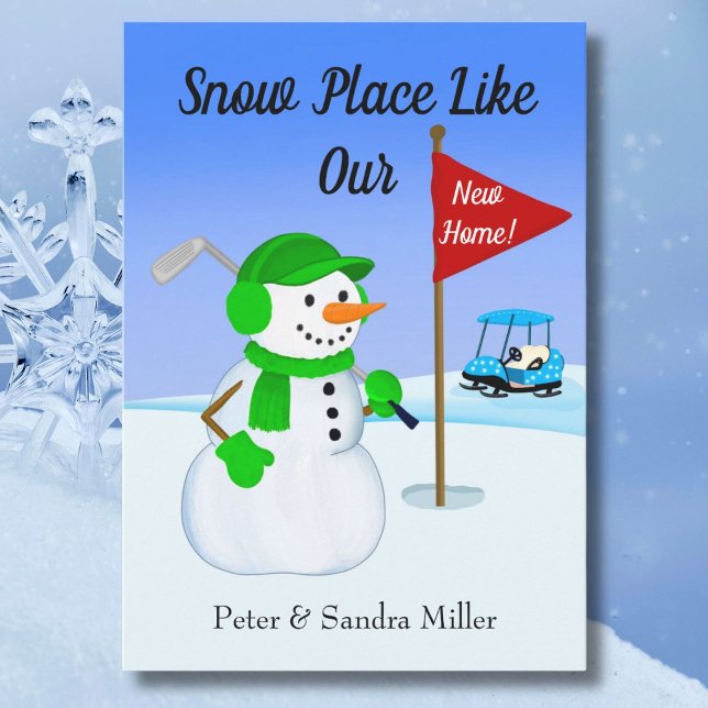 Faire-part We've Moved Snowman Golfer Announcement  (Créateur téléchargé)