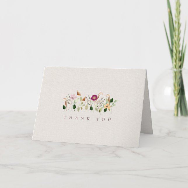 Faire-part Whimsical Wildflowers Garden Wedding Thank You (Devant)