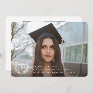 Faire-part White Caduceus MD Docteur en médecine