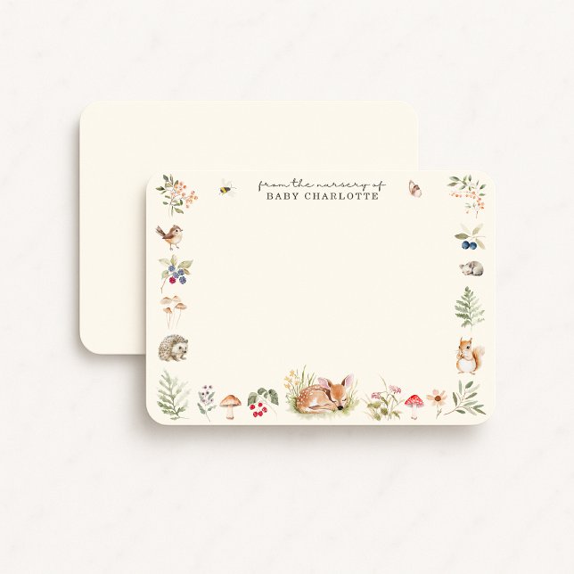 Faire-part Woodland Nursery Stationery Note Card (Créateur téléchargé)