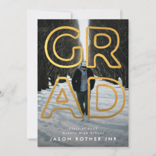 Faire-part YELLOW GOLD LINE HOLLOW GRAD Photo contemporaine