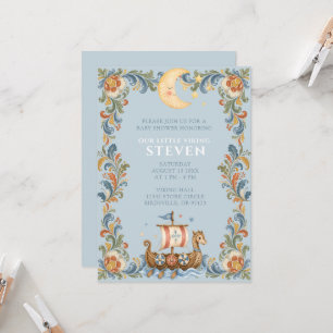 Faire petite invitation de baby shower Viking