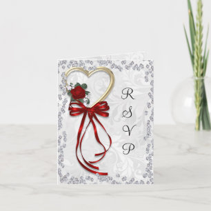 Faire Rose, Diamants & Ruban Rouge Invitation de M