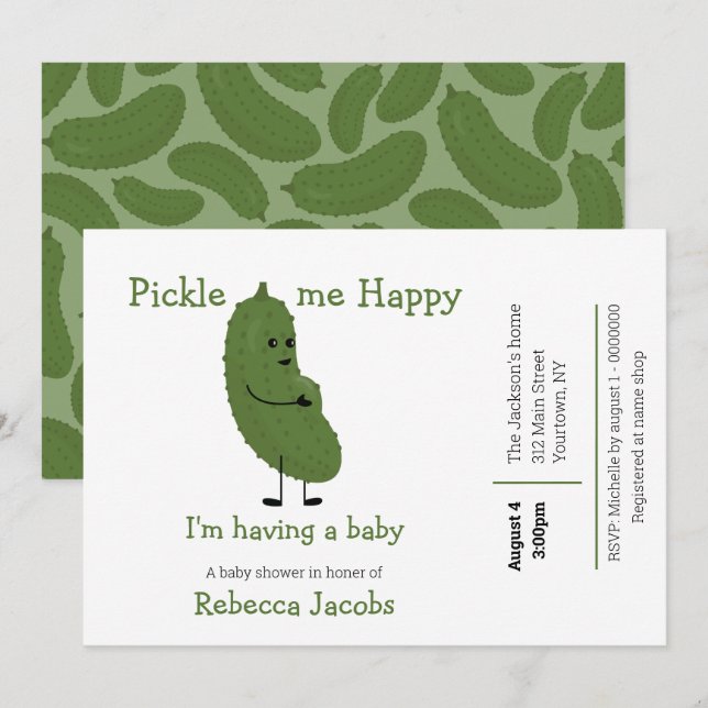 Faire trempette moi Heureux Invitation à la Baby S (Devant / Derrière)