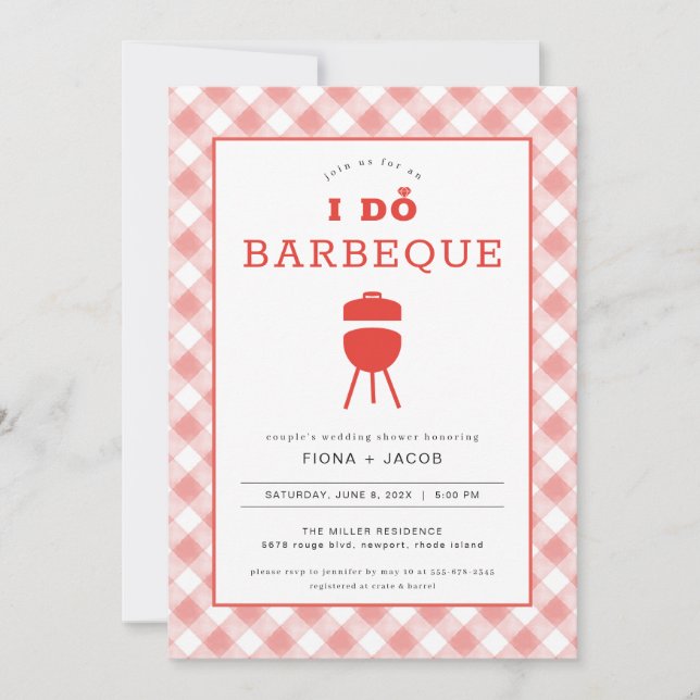 Faire un barbecue Invitation pour une fête de coup (Devant)
