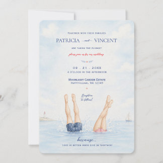 Faire un plongeon dans la carte d'invitation de ma