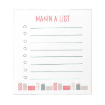Faire une liste | Bloc-notes de cadeaux de Noël
