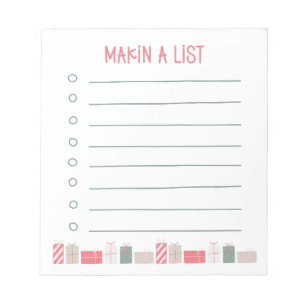 Faire une liste Bloc-notes de cadeaux de Noël