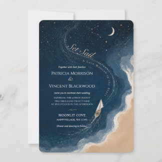 Faire voile Invitation de mariage Mer-Ciel